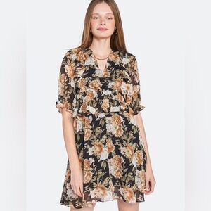 en saison tracy floral ruffle mini dress